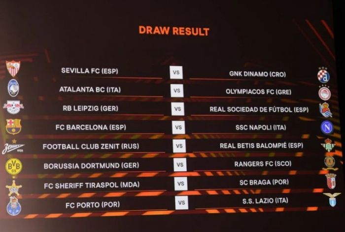 Loting voor knockout play-offs van de Europa League op 13 december 2021